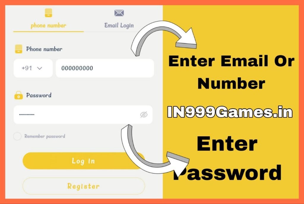 How to login on in 999 Games